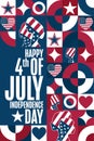 Happy Independence Day. 4th of July. USA. Holiday concept. Template for background, banner, card, poster with text Royalty Free Stock Photo