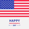 Happy independence day United states of America. Star and strip american flag. 4th of July. White background. Flat design. Royalty Free Stock Photo