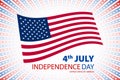 Happy independence day United States of America, 4th of July card with flat design Royalty Free Stock Photo