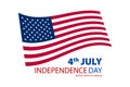 Happy independence day United States of America, 4th of July card with flat design Royalty Free Stock Photo