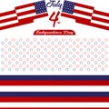 Happy independence day United States of America, 4th of July card with Star, Flag flat design Royalty Free Stock Photo