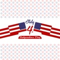 Happy independence day United States of America, 4th of July card with Star, Flag flat design Royalty Free Stock Photo