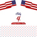 Happy independence day United States of America, 4th of July card with Star, Flag flat design Royalty Free Stock Photo