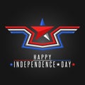 Happy Independence Day United States background patriotic poster, star and wings abstract in the colors American flag Royalty Free Stock Photo