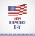 Happy Independence Day USA - Fourth of July greeting card vector Royalty Free Stock Photo