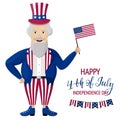 Happy Independence Day USA. Fourth of July. Patriotic attributes, party invitation