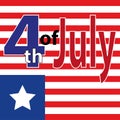 Happy Independence Day of USA. Fourth of July poster. July 4th banner. July fourth label. July fourth Vector lettering. Happy July Royalty Free Stock Photo