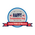 happy independence day usa label. Vector illustration decorative design Royalty Free Stock Photo