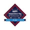 happy independence day usa label. Vector illustration decorative design Royalty Free Stock Photo