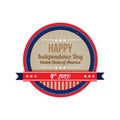 happy independence day usa label. Vector illustration decorative design Royalty Free Stock Photo