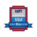 happy independence day usa label. Vector illustration decorative design Royalty Free Stock Photo