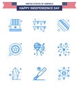 Happy Independence Day USA Pack of 9 Creative Blues of american; bloons; hotdog; bloon; star