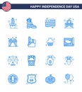 Happy Independence Day USA Pack of 16 Creative Blues of cream; icecream; flag; white; landmark Royalty Free Stock Photo