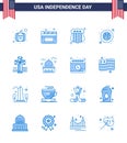 Happy Independence Day USA Pack of 16 Creative Blues of house; church; usa police; cross; flag