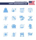Happy Independence Day USA Pack of 16 Creative Blues of states; american; court; cream; ice cream Royalty Free Stock Photo