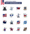 Happy Independence Day USA Pack of 16 Creative Flat Filled Lines of flag; medal; american; independence day; holiday