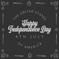 Happy Independence day in USA, vintage vector card