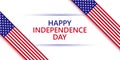 Happy Independence Day vector illustration for USA holiday celebration. American flag blue red white colors ribbons.