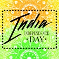 Happy India Independence Day postcard lettering