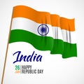 Happy India Republic Day26 January. Vector Illustration Royalty Free Stock Photo