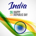 Happy India Republic Day26 January. Vector Illustration Royalty Free Stock Photo