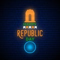 Happy India Republic Day neon Royalty Free Stock Photo