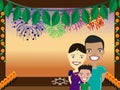 Happy Indian family