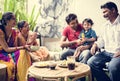 A happy Indian family spending time together at home