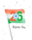 Happy Indian Republic Day celebration concept with Ashoka Wheel Royalty Free Stock Photo