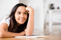 Happy Indian woman student education writing studying Royalty Free Stock Photo