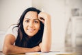 Happy Indian woman student education writing studying Royalty Free Stock Photo