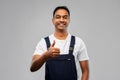 Happy indian worker or builder showing thumbs up Royalty Free Stock Photo