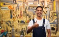 Happy indian worker or builder showing thumbs up Royalty Free Stock Photo