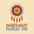 happy indigenous peoples day in brown background