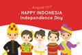 Happy Indonesia Independence Day, August 17th vector design.