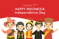 Happy Indonesia Independence Day, August 17th vector design.