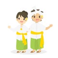 Indonesian Children Wearing Bali Traditional Vector