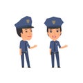 Happy and Intelligent Character Constabulary making presentation Royalty Free Stock Photo