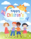 Happy International Children s Day greeting card Royalty Free Stock Photo