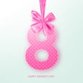 Happy International Women`s Day decorative postcard banner, 8 March, vector illustration