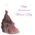 Happy International Women`s Day woman dress silhouette awareness celebration