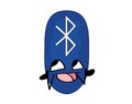 Happy internet meme illustration of bluetooth symbol