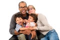 Happy interracial family isolated on white Royalty Free Stock Photo