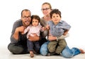 Happy interracial family isolated on white Royalty Free Stock Photo