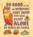 Happy introvert concept art color sign