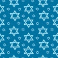 Happy Israel Independence Day seamless pattern with flags and bunting. Jewish Holidays endless background, texture