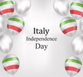 Happy Italy independence day poster, banner with realistic balloons.Vector illustration