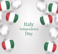 Happy Italy independence day poster, banner with realistic balloons.Vector illustration