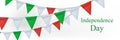 Happy Italy independence day poster, banner with realistic bunting flags. Vector illustration