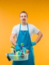 Happy janitor Royalty Free Stock Photo